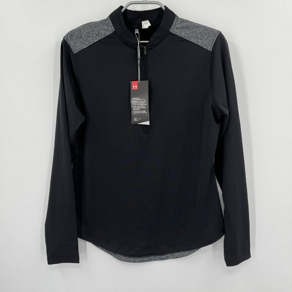 Under Armour Golf Women's Valor 1/2-Zip Pullover Long Sleeve size M Black/Gray - Picture 2 of 10